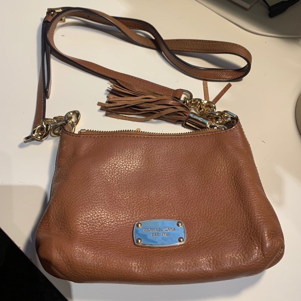 Michael Kors Crossbody Bag - Brown Leather & Gold